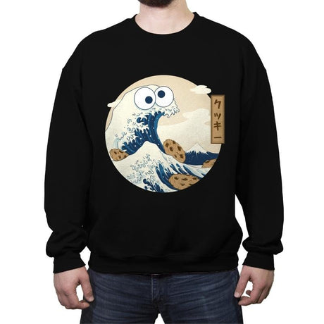 Cookiegana Wave - Crew Neck Sweatshirt Crew Neck Sweatshirt RIPT Apparel Small / Black