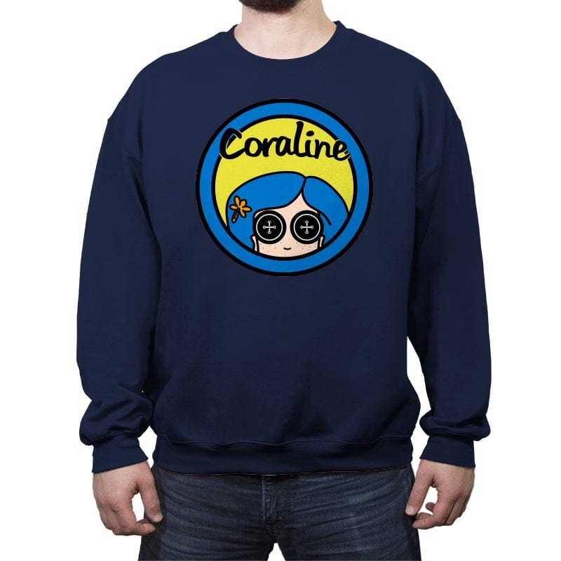 Coraline - Crew Neck Sweatshirt Crew Neck Sweatshirt RIPT Apparel Small / Navy