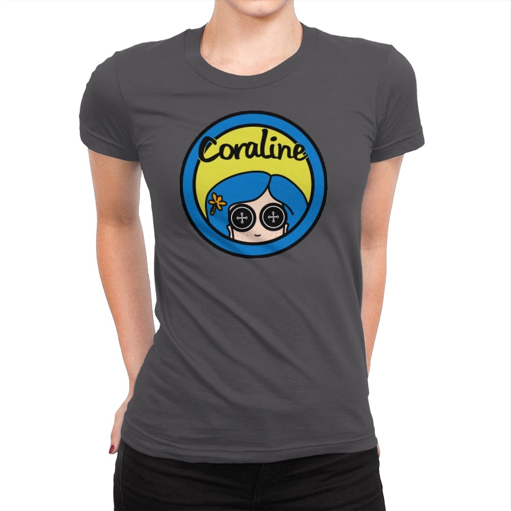 Coraline - Womens Premium T-Shirts RIPT Apparel Small / Heavy Metal