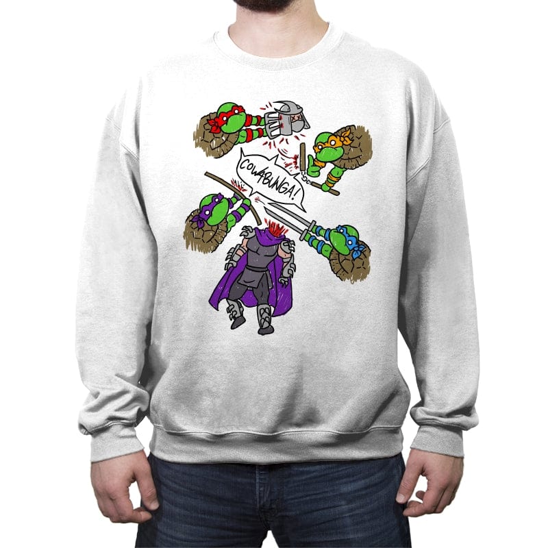 Cowabunga! - Crew Neck Sweatshirt Crew Neck Sweatshirt RIPT Apparel Small / White