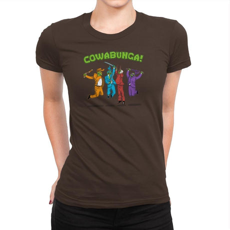 Cowabunga! Exclusive - Womens Premium T-Shirts RIPT Apparel Small / Dark Chocolate