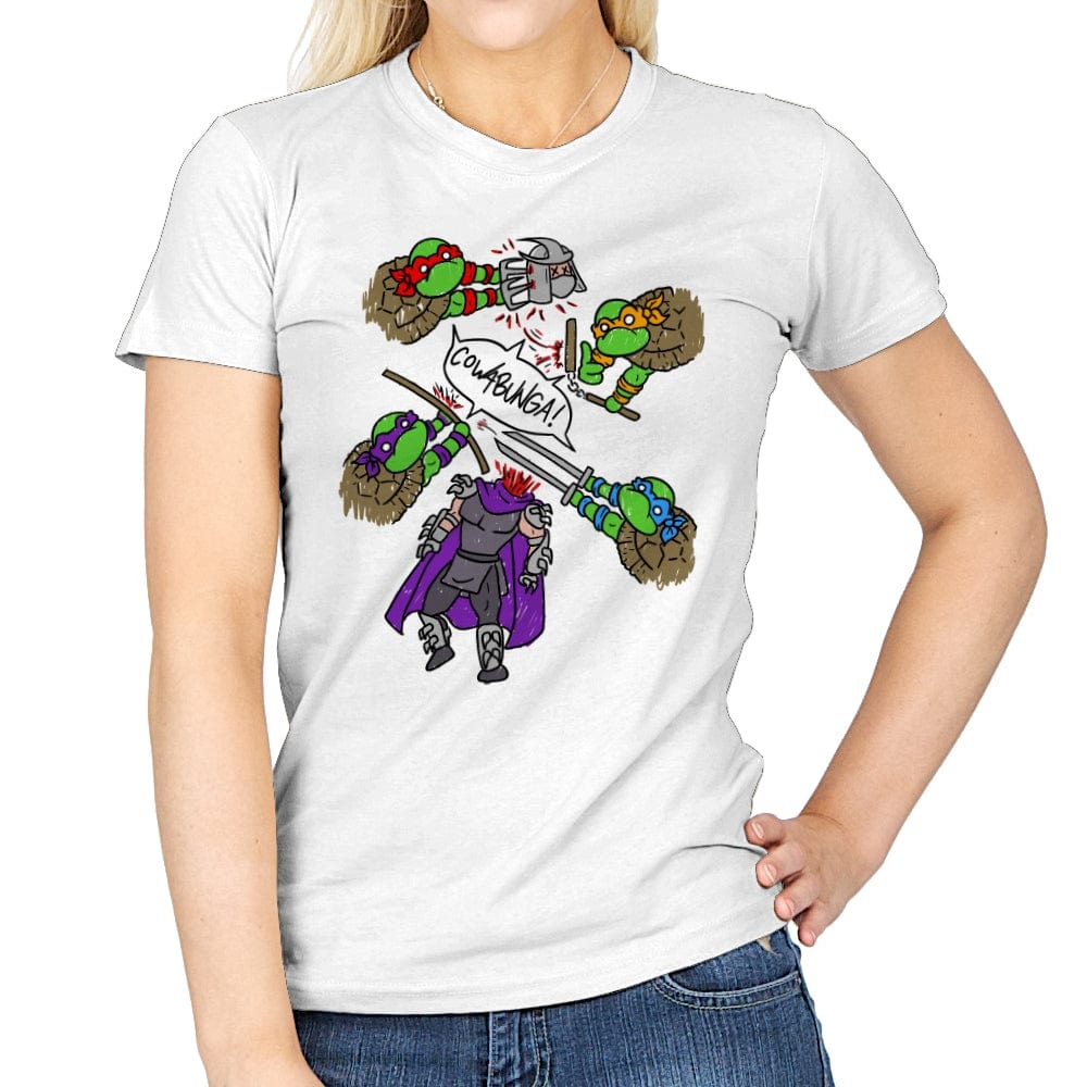 Cowabunga! - Womens T-Shirts RIPT Apparel Small / White