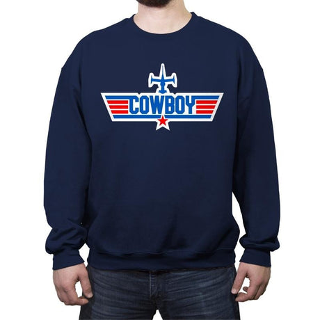 Cowboy Gun - Crew Neck Sweatshirt Crew Neck Sweatshirt RIPT Apparel Small / Navy