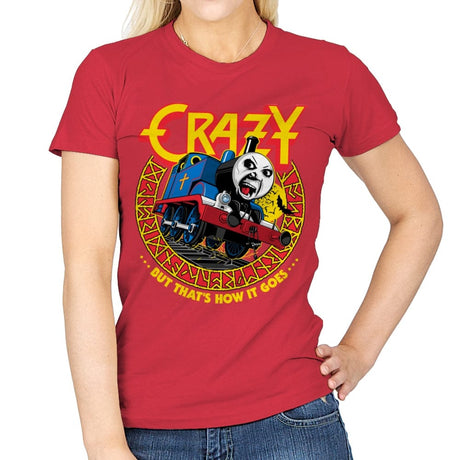 Crazy Train - Anytime - Womens T-Shirts RIPT Apparel Small / Red