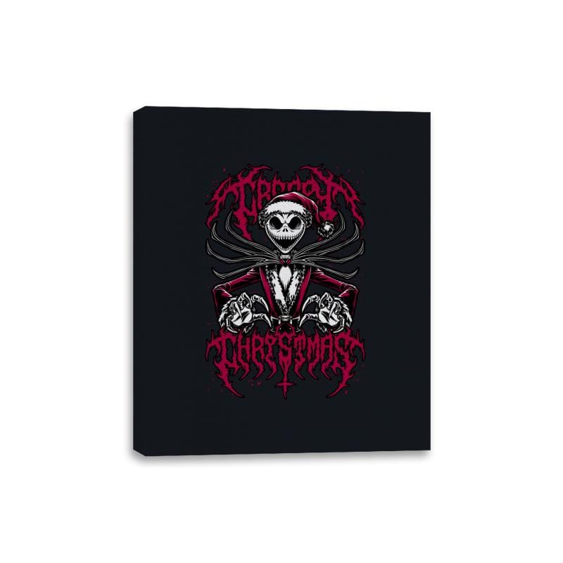 Creepy Christmas Skeleton - Canvas Wraps Canvas Wraps RIPT Apparel 8x10 / Black