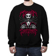 Creepy Christmas Skeleton - Crew Neck Sweatshirt Crew Neck Sweatshirt RIPT Apparel Small / Black