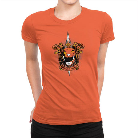 Croceus Smilodon Fatalis - Zordwarts - Womens Premium T-Shirts RIPT Apparel Small / Classic Orange