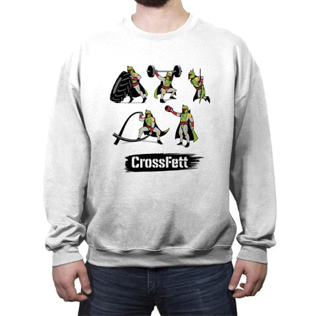 Cross Fett - Crew Neck Sweatshirt Crew Neck Sweatshirt RIPT Apparel Small / White