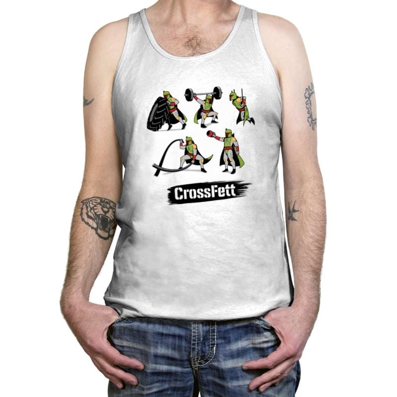 Cross Fett - Tanktop Tanktop RIPT Apparel X-Small / White