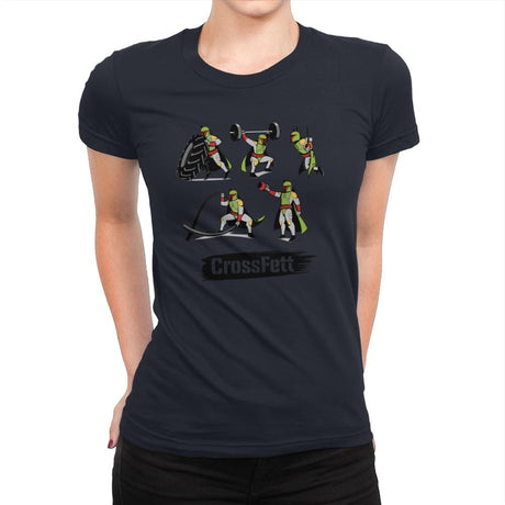 Cross Fett - Womens Premium T-Shirts RIPT Apparel Small / Midnight Navy