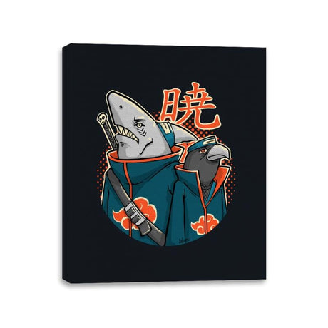 Crow and Shark - Canvas Wraps Canvas Wraps RIPT Apparel 11x14 / Black