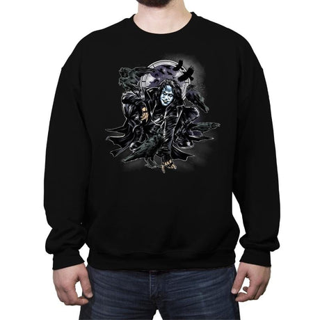 Crow-Man - Crew Neck Sweatshirt Crew Neck Sweatshirt RIPT Apparel Small / Black