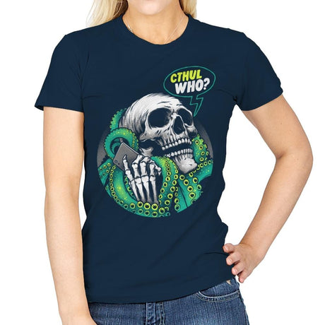 Cthul Who? - Womens T-Shirts RIPT Apparel Small / Navy