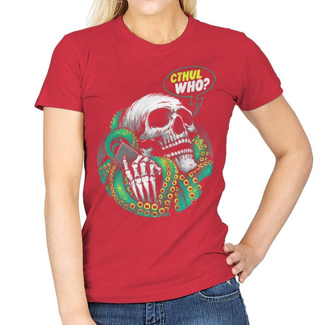 Cthul Who? - Womens T-Shirts RIPT Apparel Small / Red