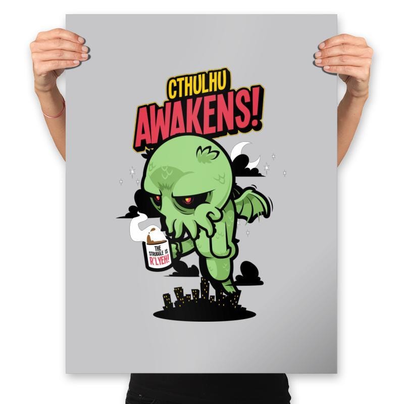 Cthulhu Awakens Again - Prints Posters RIPT Apparel 18x24 / Heather