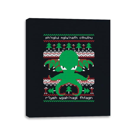 Cthulhu Cultist Christmas - Canvas Wraps Canvas Wraps RIPT Apparel 11x14 / Black