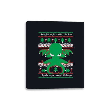 Cthulhu Cultist Christmas - Canvas Wraps Canvas Wraps RIPT Apparel 8x10 / Black