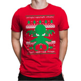 Cthulhu Cultist Christmas - Mens Premium T-Shirts RIPT Apparel Small / Red