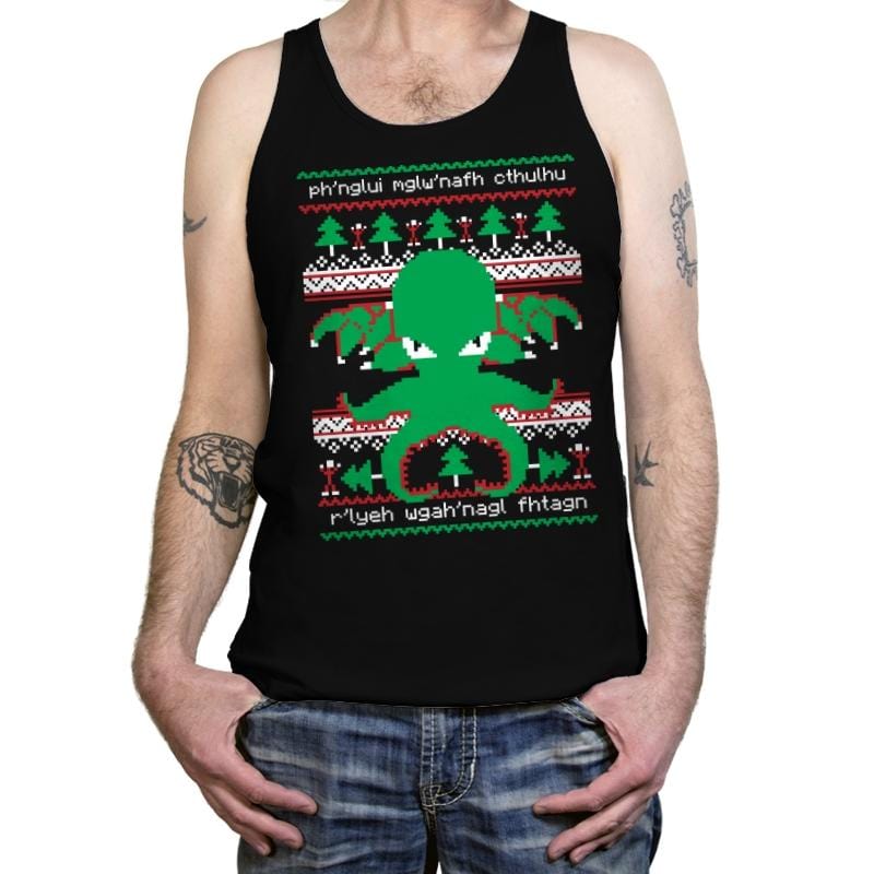 Cthulhu Cultist Christmas - Tanktop Tanktop RIPT Apparel X-Small / Black