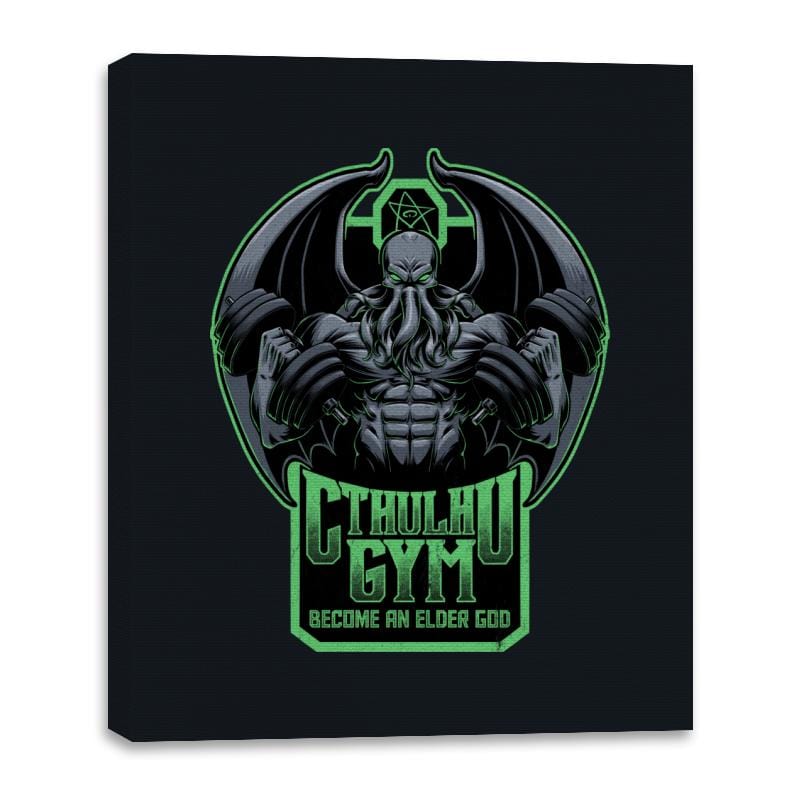 Cthulhu Gym - Muscular Bodybuilder Monster - Canvas Wraps Canvas Wraps RIPT Apparel 16x20 / Black