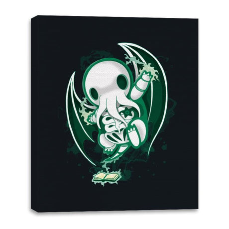 Cthulhu Skeleton - Canvas Wraps Canvas Wraps RIPT Apparel 16x20 / Black