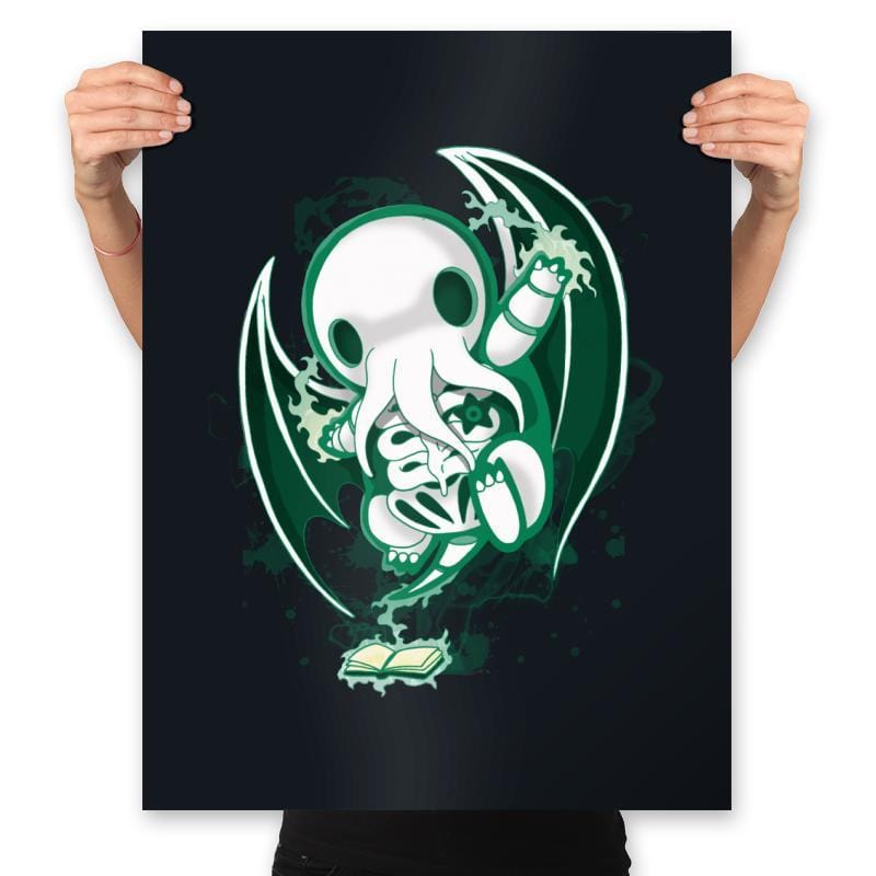 Cthulhu Skeleton - Prints Posters RIPT Apparel 18x24 / Black