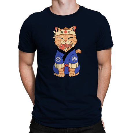 Cute Meowster - Mens Premium T-Shirts RIPT Apparel Small / Midnight Navy