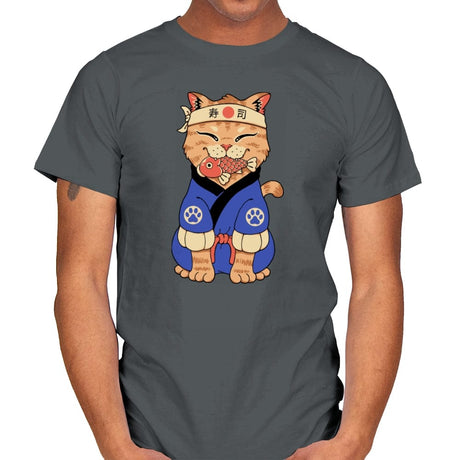 Cute Meowster - Mens T-Shirts RIPT Apparel Small / Charcoal