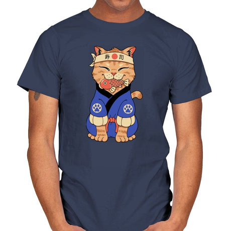 Cute Meowster - Mens T-Shirts RIPT Apparel Small / Navy