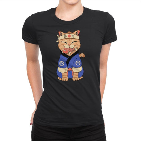 Cute Meowster - Womens Premium T-Shirts RIPT Apparel Small / Black