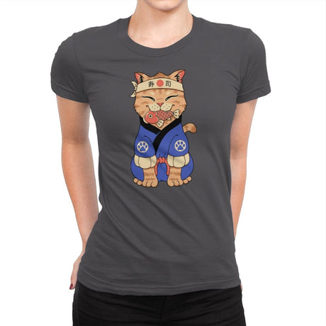 Cute Meowster - Womens Premium T-Shirts RIPT Apparel Small / Heavy Metal