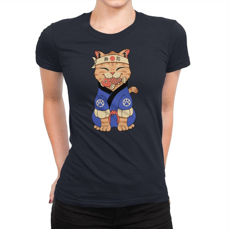 Cute Meowster - Womens Premium T-Shirts RIPT Apparel Small / Midnight Navy