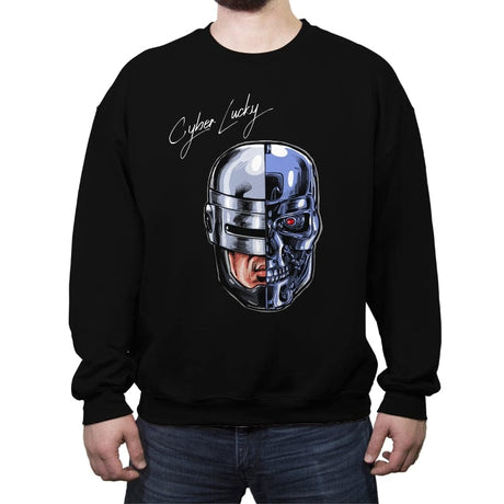 Cyber Lucky - Crew Neck Sweatshirt Crew Neck Sweatshirt RIPT Apparel Small / Black