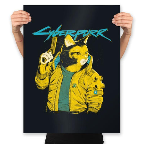 Cyberpurr - Prints Posters RIPT Apparel 18x24 / Black