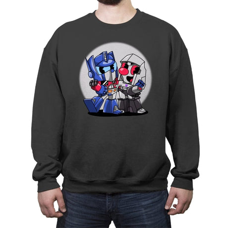 Cybertron Head - Crew Neck Sweatshirt Crew Neck Sweatshirt RIPT Apparel Small / Charcoal