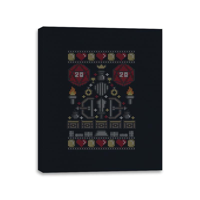 D-20 Sweater - Ugly Holiday - Canvas Wraps Canvas Wraps RIPT Apparel 11x14 / Black