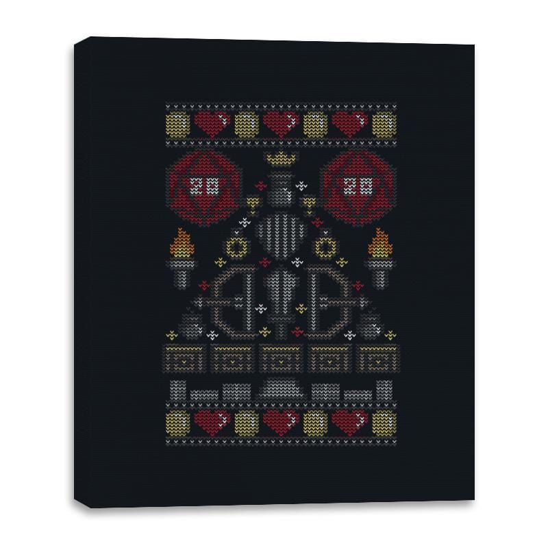 D-20 Sweater - Ugly Holiday - Canvas Wraps Canvas Wraps RIPT Apparel 16x20 / Black