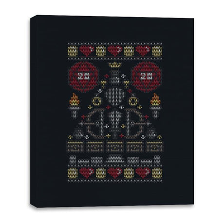 D-20 Sweater - Ugly Holiday - Canvas Wraps Canvas Wraps RIPT Apparel 16x20 / Black