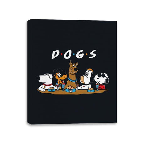 D-O-G-S - Canvas Wraps Canvas Wraps RIPT Apparel 11x14 / Black