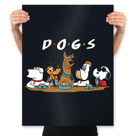 D-O-G-S - Prints Posters RIPT Apparel 18x24 / Black