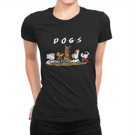 D-O-G-S - Womens Premium T-Shirts RIPT Apparel Small / Black