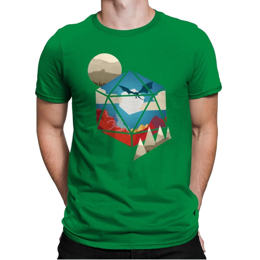 D20 World - Mens Premium T-Shirts RIPT Apparel Small / Kelly Green