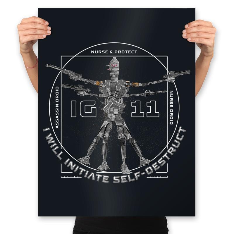 Da Vinci Droid - Prints Posters RIPT Apparel 18x24 / Black