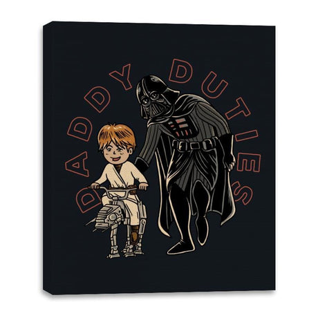 Daddy Duties - Canvas Wraps Canvas Wraps RIPT Apparel 16x20 / Black