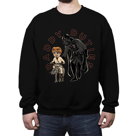 Daddy Duties - Crew Neck Sweatshirt Crew Neck Sweatshirt RIPT Apparel Small / Black