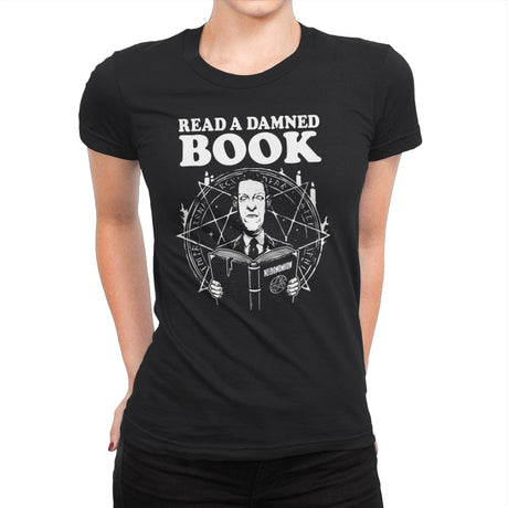 Damned Books - Womens Premium T-Shirts RIPT Apparel Small / Black