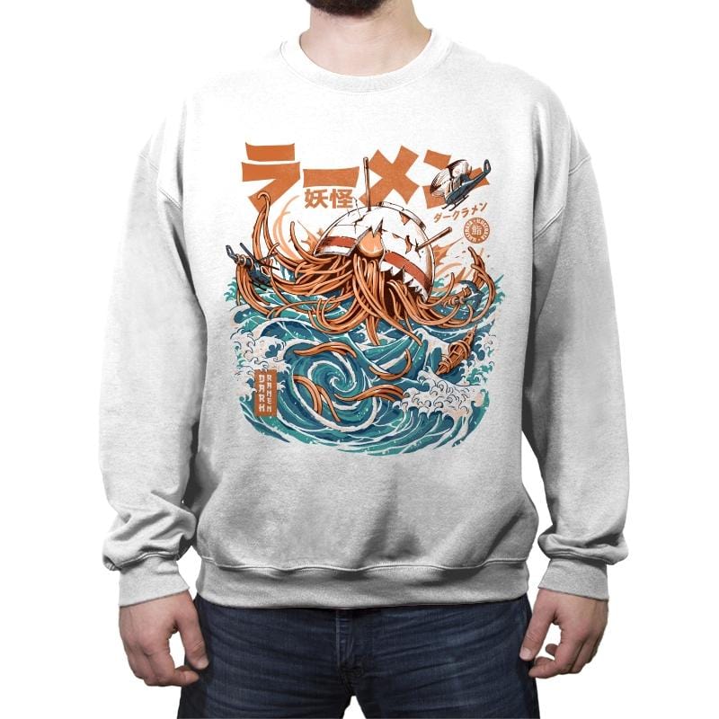 Dark Great Ramen off Kanagawa - Crew Neck Sweatshirt Crew Neck Sweatshirt RIPT Apparel Small / White