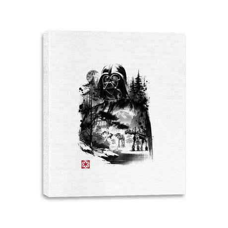 Dark Lord in the Snow Planet Sumi-e - Canvas Wraps Canvas Wraps RIPT Apparel 11x14 / White