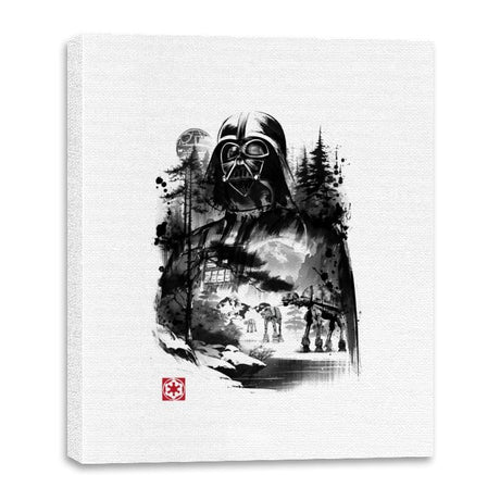 Dark Lord in the Snow Planet Sumi-e - Canvas Wraps Canvas Wraps RIPT Apparel 16x20 / White