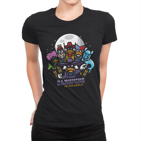 Darkwing Vs The World - Womens Premium T-Shirts RIPT Apparel Small / Black